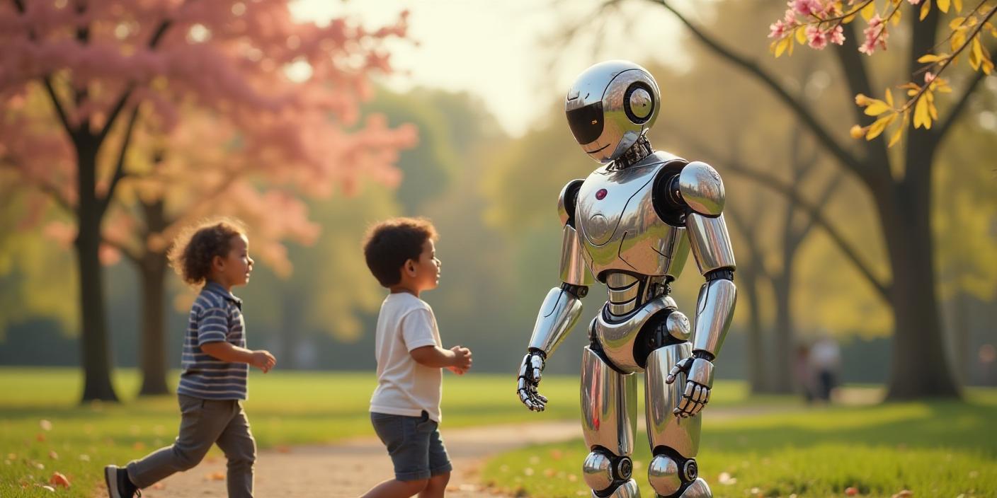 Humanizing AI Text for Free robot playing with human kids