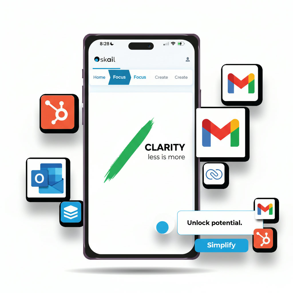 A visually striking representation of 'less is more' in content, perhaps an empty canvas with a single, powerful brushstroke, or a minimalist icon representing clarity and focus against a cluttered background.