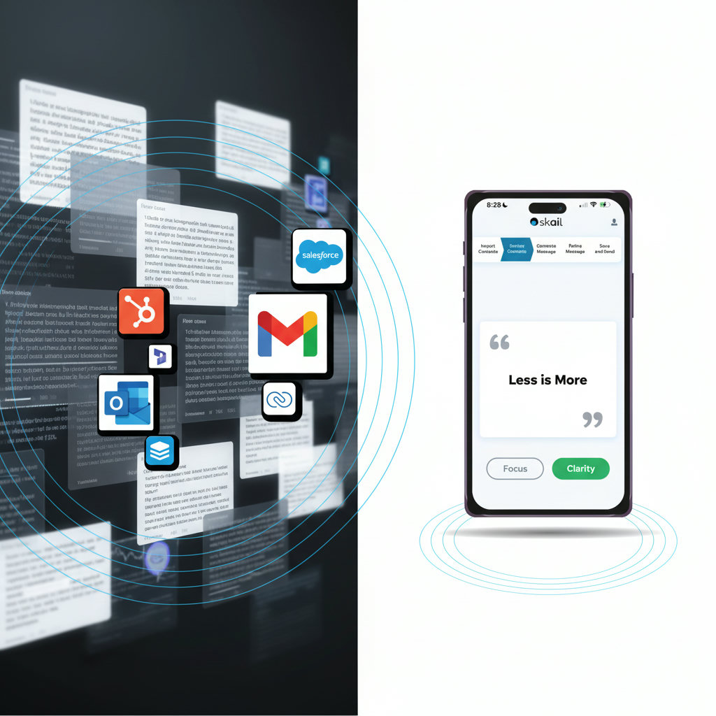 A visually striking representation of a digital landscape overflowing with information, symbolizing the 'information overload' described in the article. This could feature numerous overlapping screens, scrolling text, and a sense of chaos, contrasted with a single, clear, and focused element representing minimalist content cutting through.