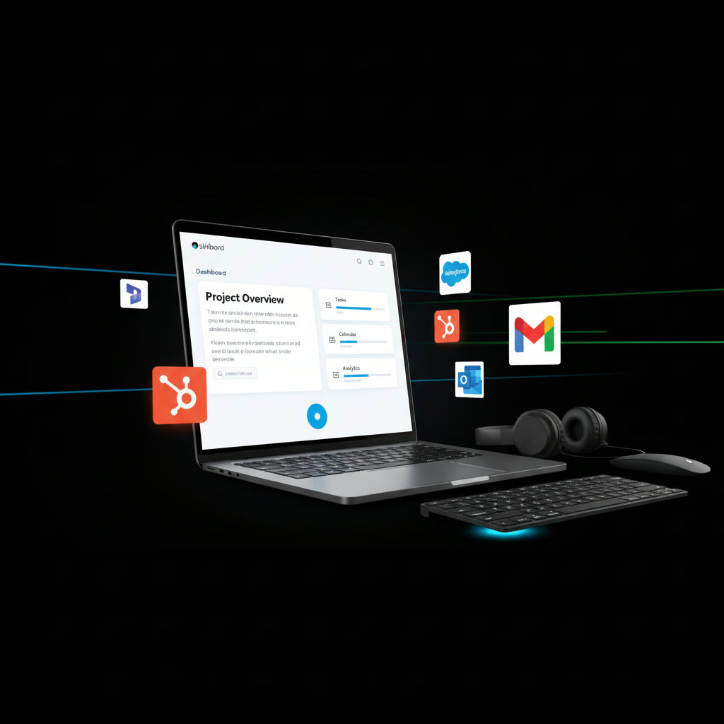 A minimalist workspace or digital interface, devoid of clutter, showcasing only essential elements. This could be a clean desk with a single monitor displaying a simple, uncluttered website, or a person working on a laptop with a focused expression, surrounded by ample white space. The image should convey a sense of calm and intentionality.