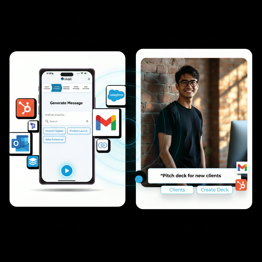 A split image or a dual-panel image. On one side, represent the