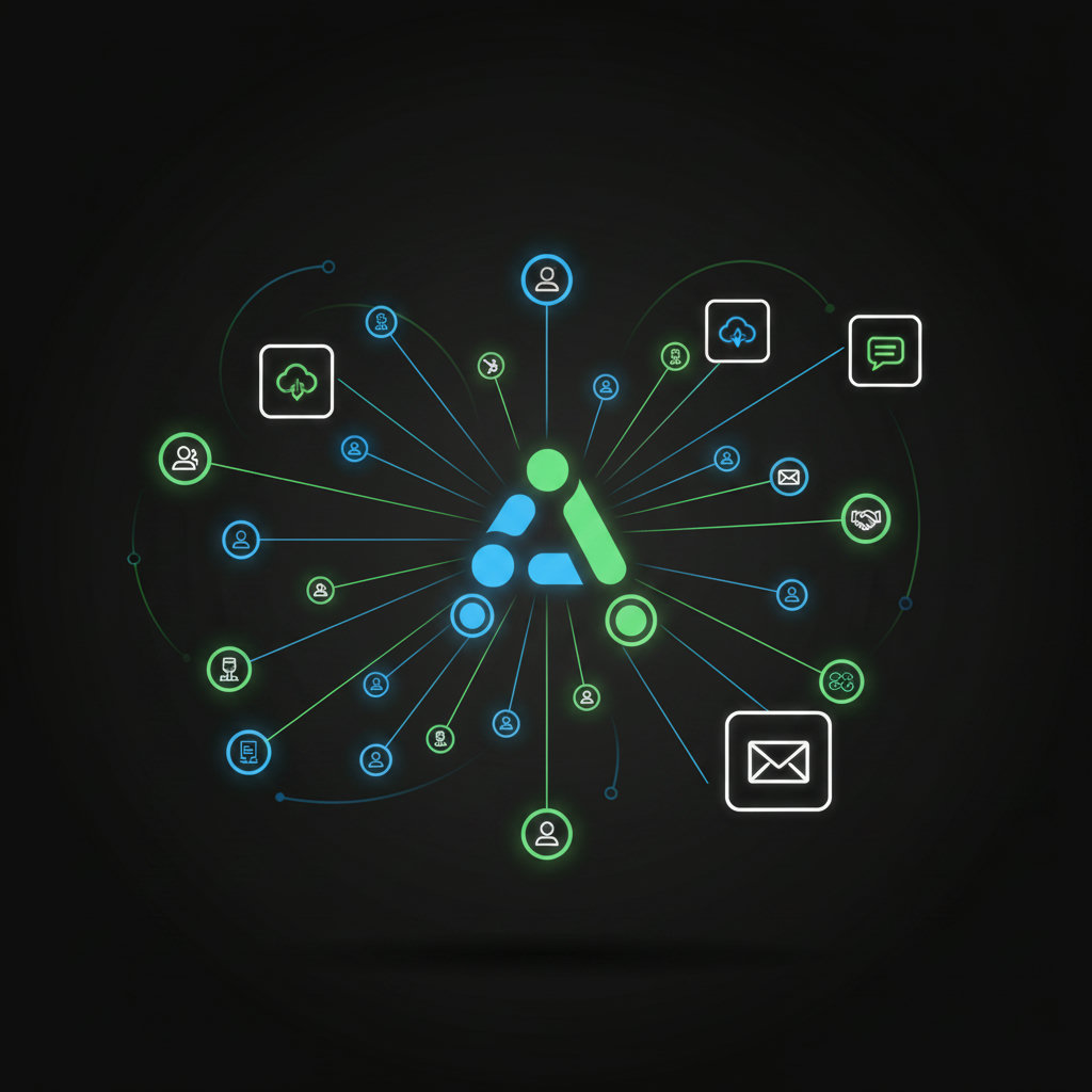 A visual metaphor of a strong, interconnected network of individuals, represented by glowing nodes, with lines connecting them to a central brand logo or emblem. This would symbolize stronger community bonds and genuine connections fostered by and within a brand ambassador program.