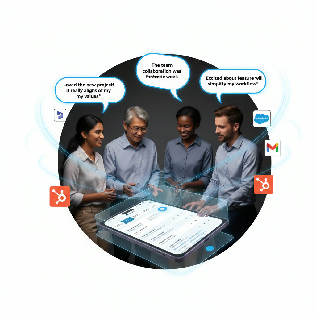 An image illustrating the concept of 'Authentic Voices.' This could feature diverse employees, each with a speech bubble containing unique, personalized content (not just corporate jargon), radiating outward to a trusting audience. The visual should convey individuality and genuine connection over corporate messaging.