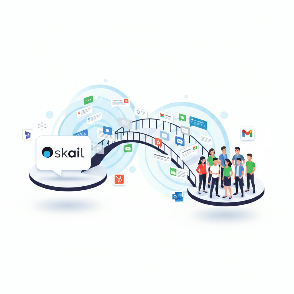 An image illustrating a bridge connecting a brand (perhaps a corporate logo) to a diverse group of people, symbolizing 'genuine connection' built through storytelling. The bridge could be made of storybook pages or speech bubbles.