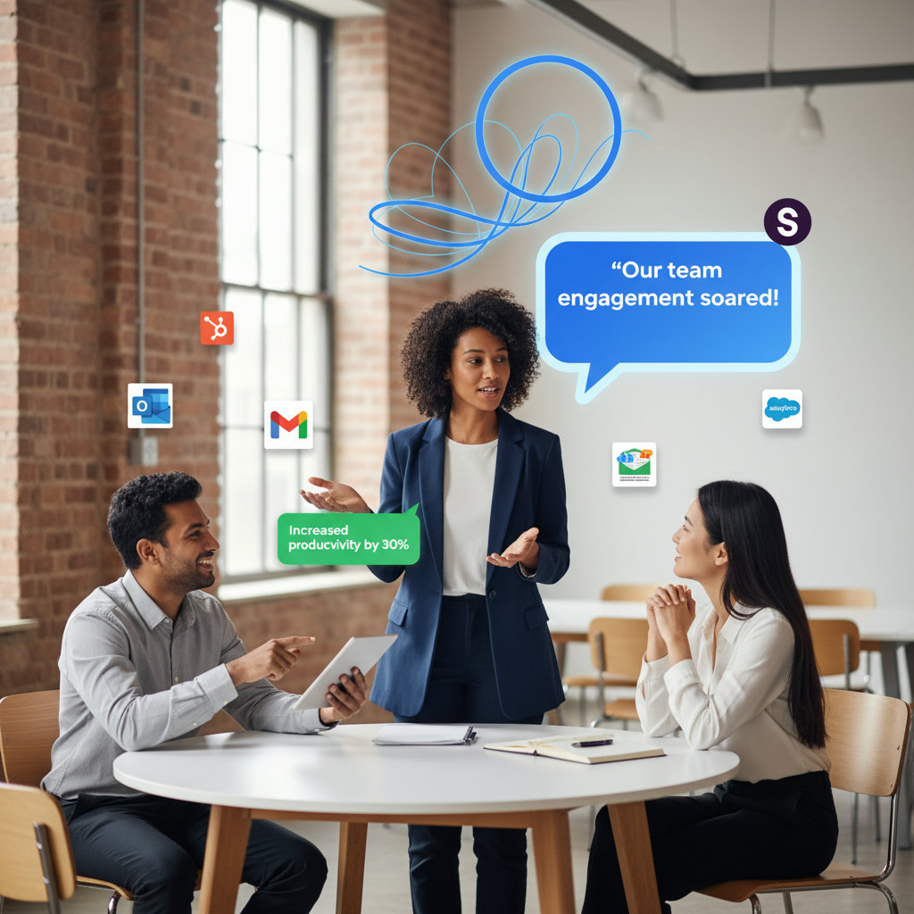An image illustrating authentic storytelling, perhaps showing diverse individuals sharing personal experiences or testimonials that are visually impactful and emotionally resonant. This could include a person speaking passionately, with visual elements representing their story unfolding, or multiple 'story bubbles' connecting people.
