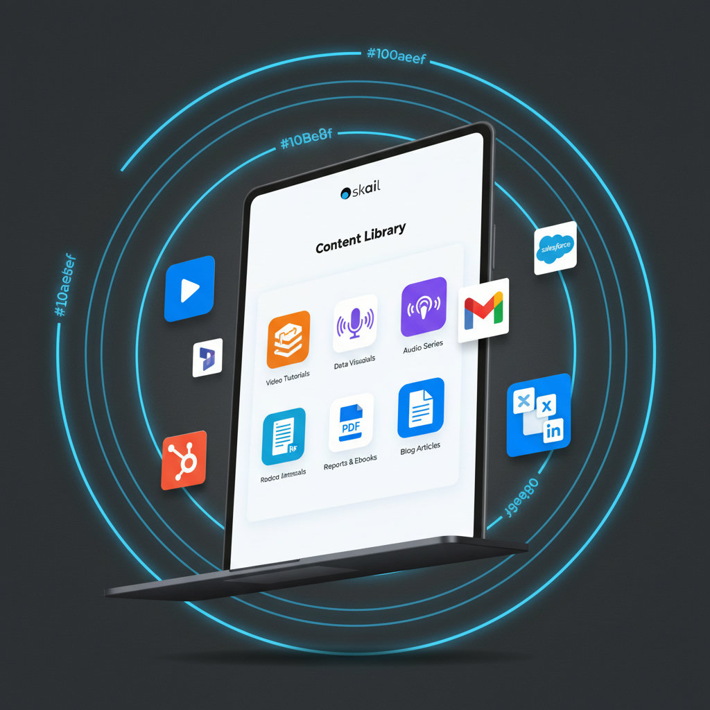An image depicting the diverse types and formats of content, showcasing variety beyond just text. This could include icons or elements representing videos, infographics, podcasts, social media, etc.