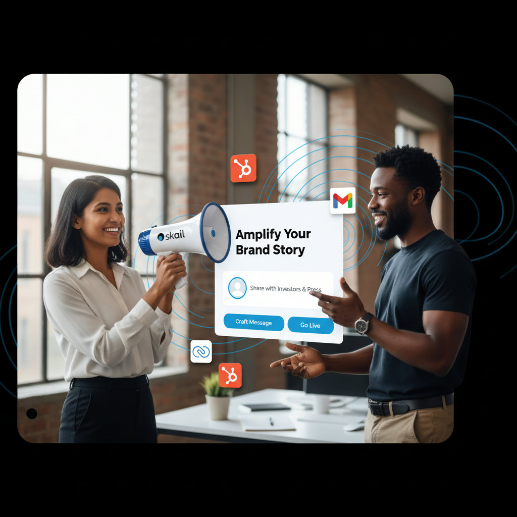 A visual depicting an employee (or multiple employees) as an 'advocate' or 'champion' for a brand. This could show an employee confidently sharing a brand message, perhaps with a megaphone, or through digital channels, symbolizing their role in amplifying the brand's story.