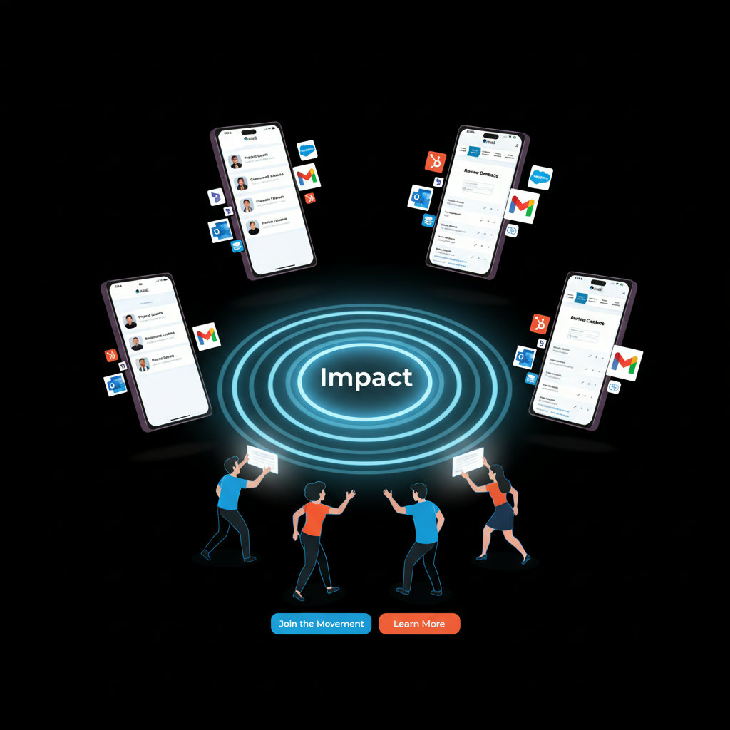An image depicting content as a 'movement catalyst'. This could be illustrated by a powerful, resonating message (like a ripple effect or a spotlight) that inspires a diverse group of people to take action.